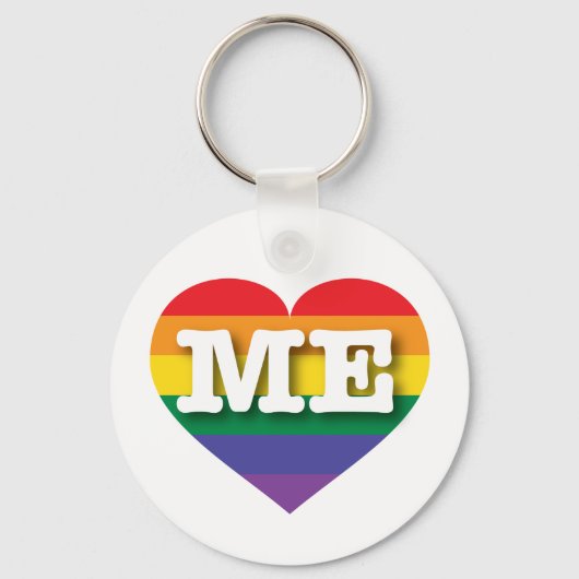 Ik hou van Maine Rainbow Heart Sleutelhanger (Voorkant)