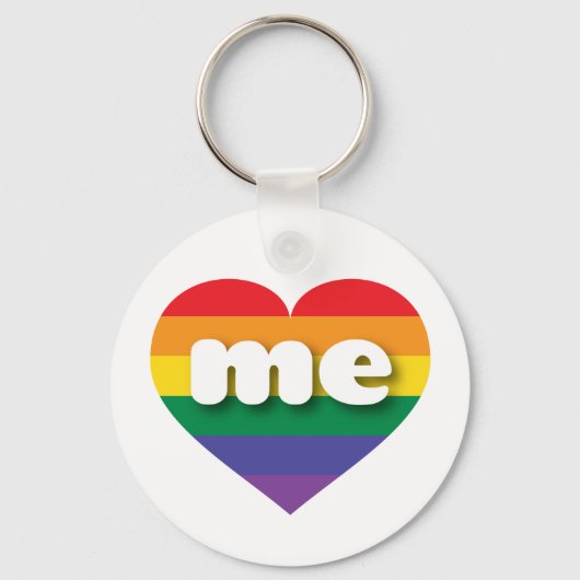 Ik hou van Maine Rainbow Heart Sleutelhanger (Voorkant)