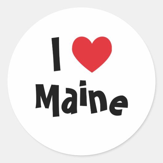 Ik hou van Maine Ronde Sticker (Voorkant)