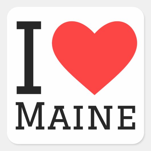 Ik hou van maine vierkante sticker (Voorkant)