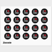  Ik hou van maïsbrood Ronde Sticker (Vel)