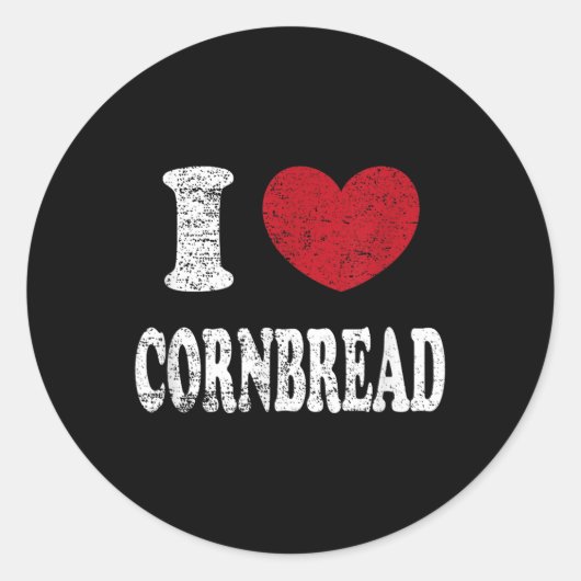  Ik hou van maïsbrood Ronde Sticker (Voorkant)