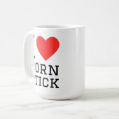Ik hou van maïsstok koffiemok (Voorkant links)