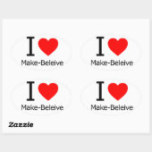 Ik hou van Make-Believe Ovale Sticker (Vel)