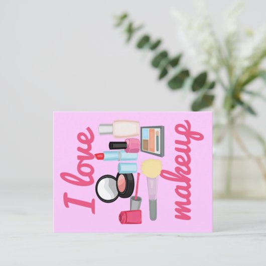 Ik hou van make-up Briefkaarten (Staand voorkant)