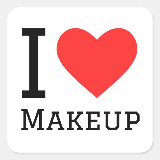 Ik hou van make-up vierkante sticker (Voorkant)