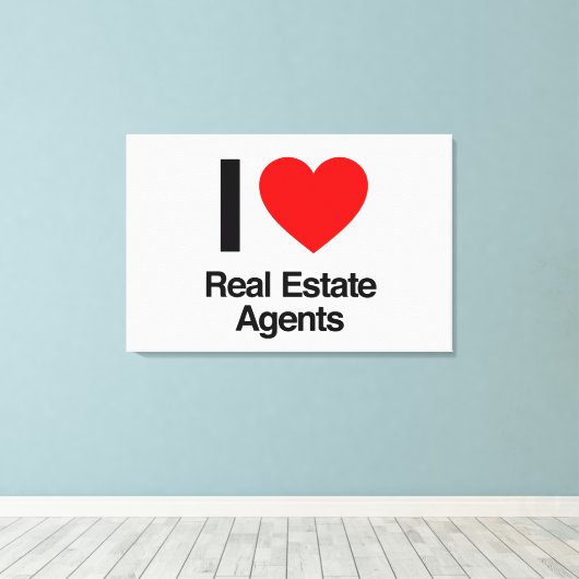 Ik hou van makelaars canvas afdruk (Insitu (Houten vloer))