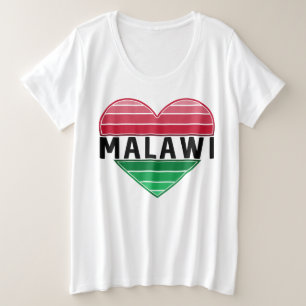 Ik hou van Malawi, Malawisch hart Grote Maat T-shirt