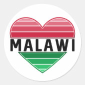 Ik hou van Malawi, Malawisch hart Ronde Sticker (Voorkant)