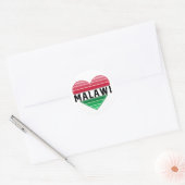 Ik hou van Malawi, Malawisch hart Ronde Sticker (Envelop)