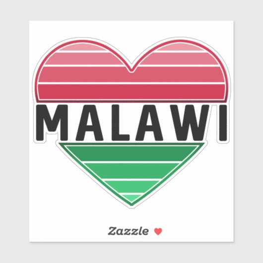 Ik hou van Malawi, Malawisch hart Sticker (Vel)