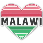 Ik hou van Malawi, Malawisch hart Sticker (Voorkant)