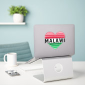Ik hou van Malawi, Malawisch hart Sticker (Laptop op bureau)