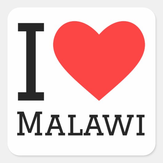 Ik hou van Malawi Vierkante Sticker (Voorkant)