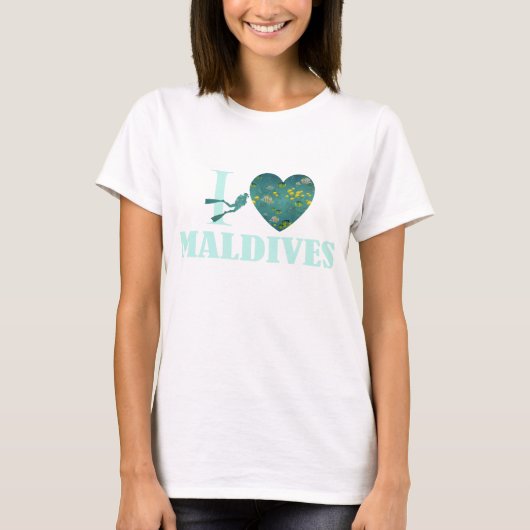 Ik hou van Maldiven T-shirt (Voorkant)