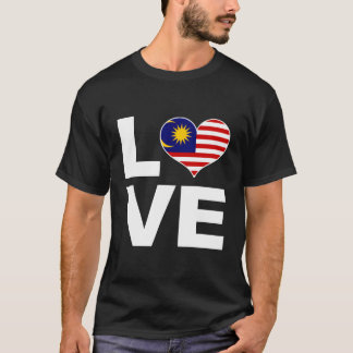 Ik hou van Maleisië - Hart Vlag Maleisië T-shirt