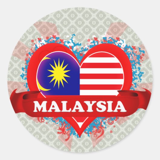  ik hou van maleisië ronde sticker (Voorkant)
