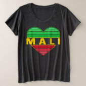 Ik hou van Mali, Malinees hart Grote Maat T-shirt (Design voorkant)