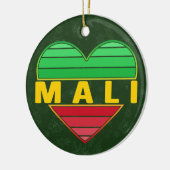 Ik hou van Mali, Malinees hart Keramisch Ornament (Links)
