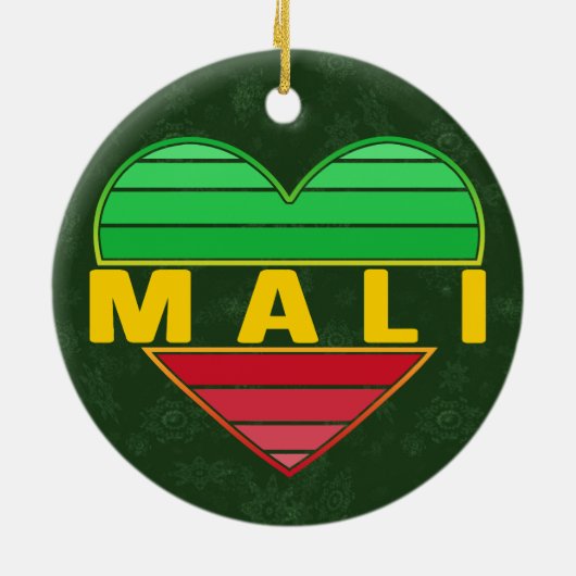 Ik hou van Mali, Malinees hart Keramisch Ornament (Achterkant)