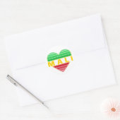Ik hou van Mali, Malinees hart Ronde Sticker (Envelop)