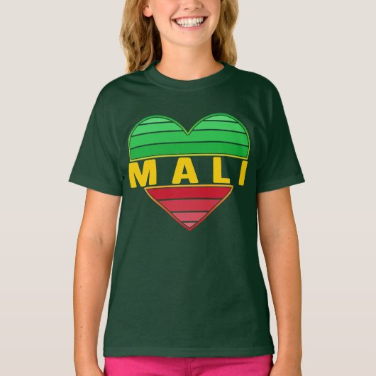 Ik hou van Mali, Malinees hart T-shirt (Voorkant)