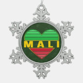 Ik hou van Mali, Malinees hart Tin Sneeuwvlok Ornament (Voorkant)