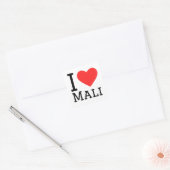Ik hou van Mali Vierkante Sticker (Envelop)