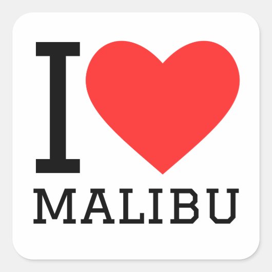 Ik hou van malibu vierkante sticker (Voorkant)