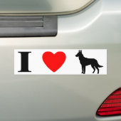 Ik hou van Malinois Bumpersticker (Op auto)