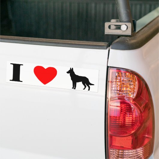 Ik hou van Malinois Bumpersticker (Op Truck)