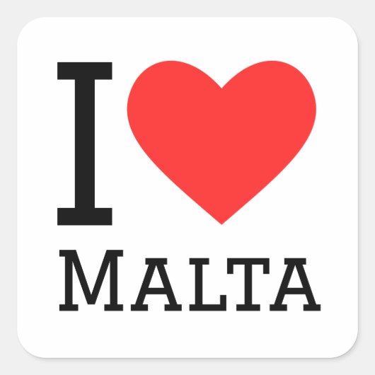 Ik hou van Malta Square sticker (Voorkant)