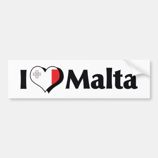 Ik hou van Malta Vlag Bumpersticker (Voorkant)