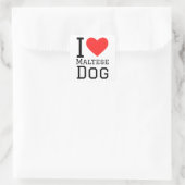 Ik hou van Maltese honden Vierkante Sticker (Tas)