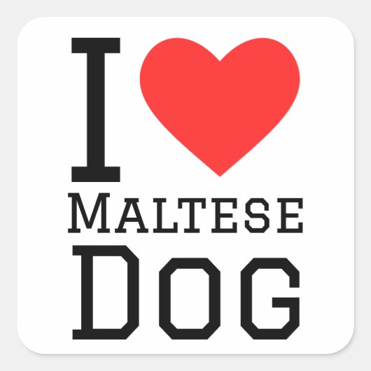 Ik hou van Maltese honden Vierkante Sticker (Voorkant)