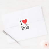 Ik hou van Maltese honden Vierkante Sticker (Envelop)