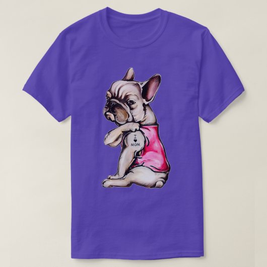 Ik hou van mam French Bulldog Dog mam Gift T-shirt (Design voorkant)
