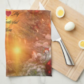 Ik hou van mam, gouden kerst, theedoek (Quarter Fold)