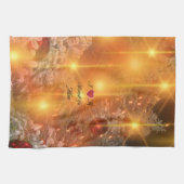 Ik hou van mam, gouden kerst, theedoek (Horizontaal)