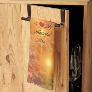 Ik hou van mam, gouden kerst, theedoek