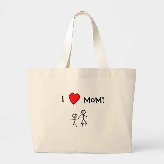 Ik hou van mam! grote tote bag (Voorkant)