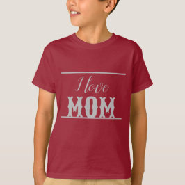 Ik hou van mam maroon wit kinder jongen t-shirt