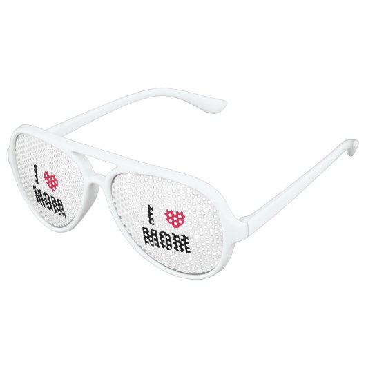 Ik hou van mam - Rood hart - Zwarte tekst Aviator Zonnebril (Gekanteld)