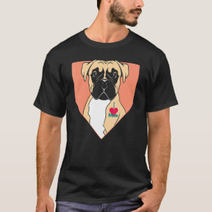 Ik hou van mam schattige bokser hond mam 1 t-shirt