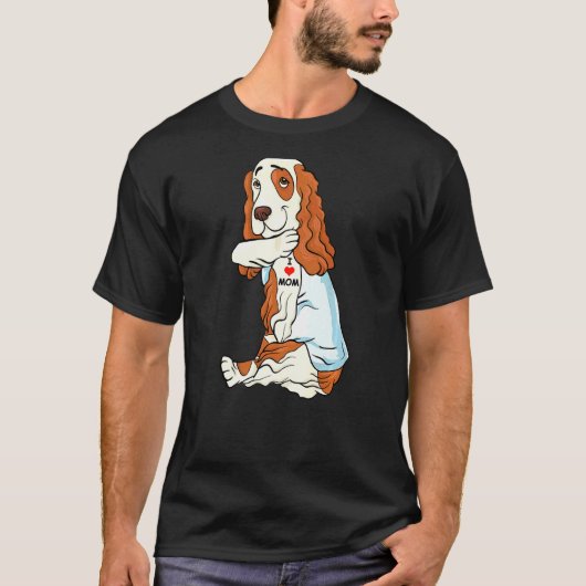 Ik hou van mam Tattoo Amerikaanse Cocker Spaniel D T-shirt (Voorkant)