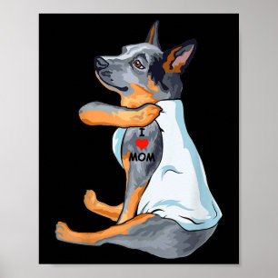 Ik hou van mam Tattoo Australian Cattle Mam Honden Poster