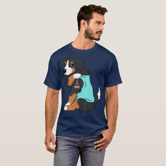 Ik hou van mam Tattoo Bernese Mountain Dog Funny D T-shirt (Voorkant volledig)