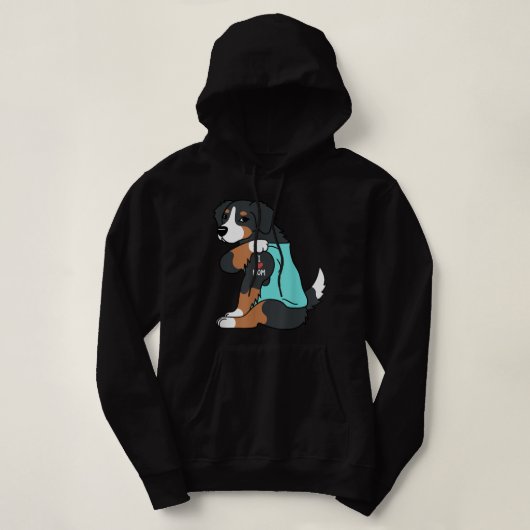 Ik hou van mam Tattoo Bernese Mountain Dog Funny M Hoodie (Design voorkant)