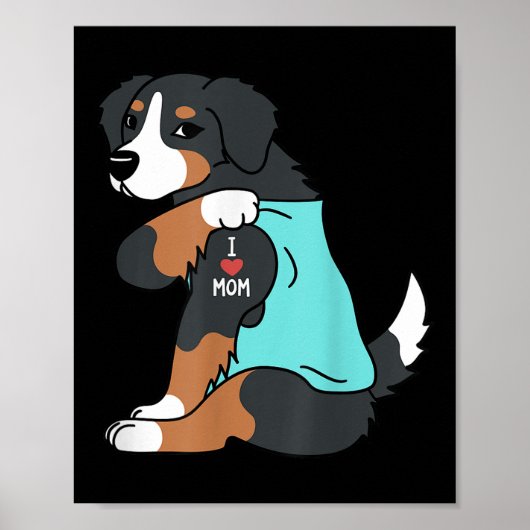 Ik hou van mam Tattoo Bernese Mountain Dog Funny M Poster (Voorkant)