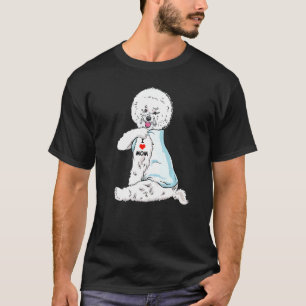 Ik hou van mam Tattoo Bichon Frise mama Dog Women T-shirt
